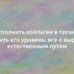 Как восполнить коллаген в организме и увеличить его уровень: все о выработке естественным путем 