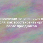 Восстановление печени после приема алкоголя: как восстановить организм после праздников 